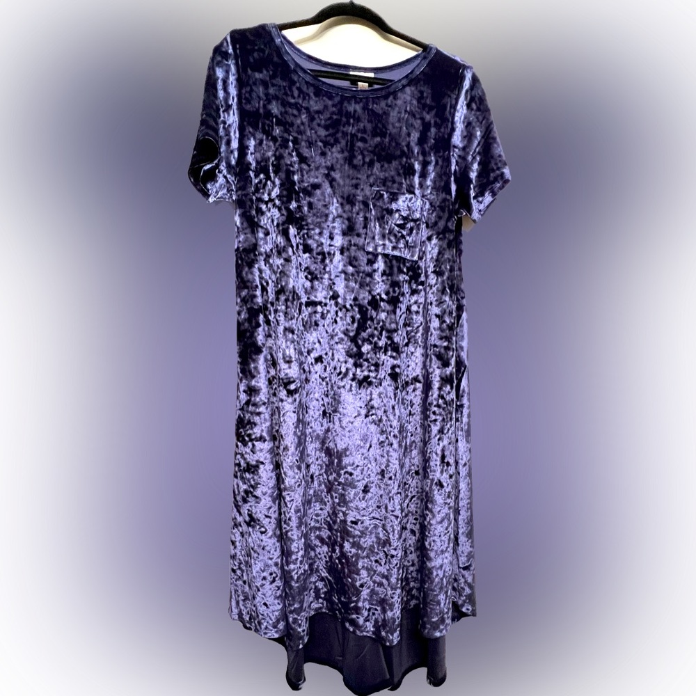 LuLaRoe Velvet Midi Dress in Deep Purple